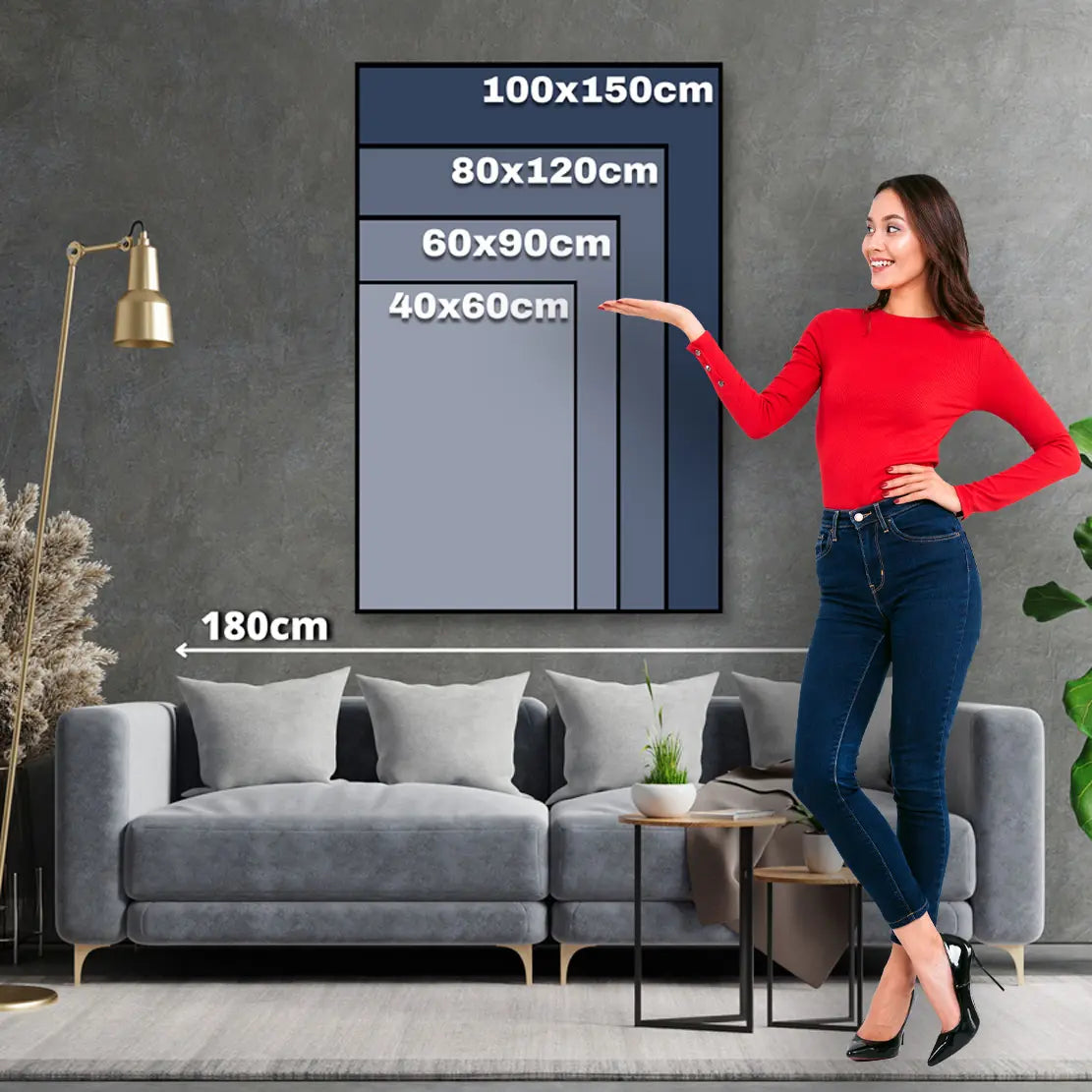 Abstrakt Hände Metallic Körperkunst Wandbild Kunstwerk