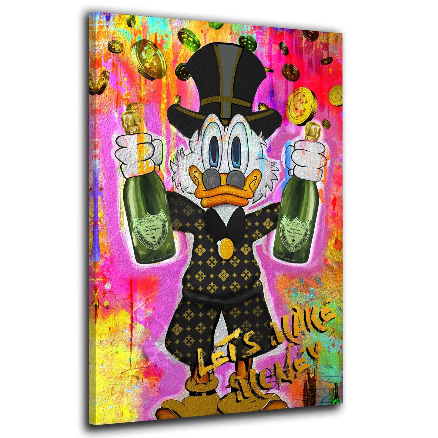 Dagobert Rich Duck Pop Art Make Money Wandbild Kunstwerk
