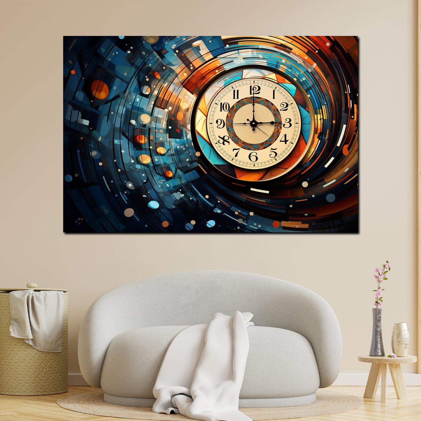 Abstrakt Uhr Zeit dreht sich Wandbild Kunstwerk