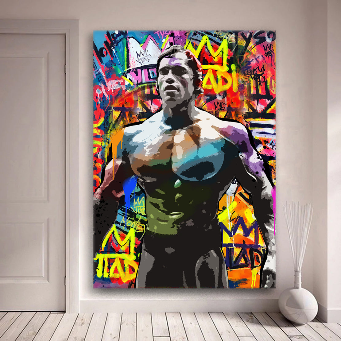 Bodybuilding Pop ART Arnold Style Wandbild Kunstwerk