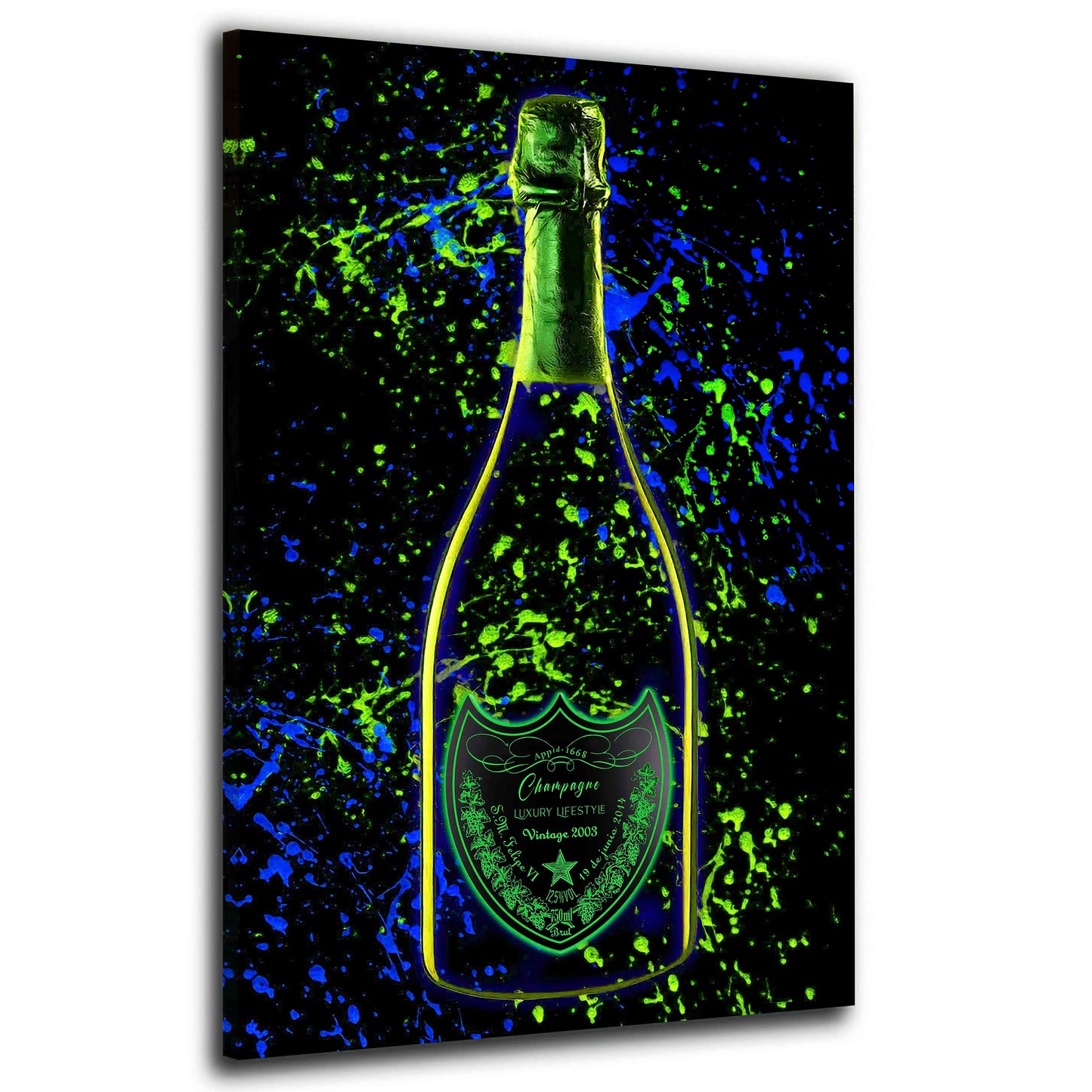Champagner Pop Art Flasche Lifestyle Wandbild