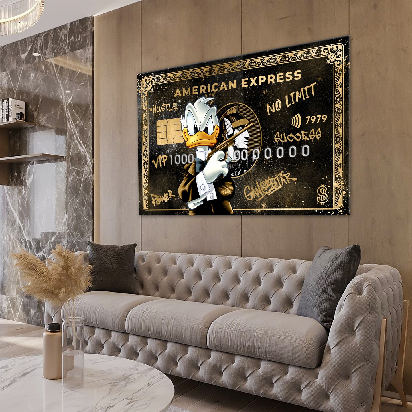 Duck Gangster, Comic Wandbild Kunstwerk
