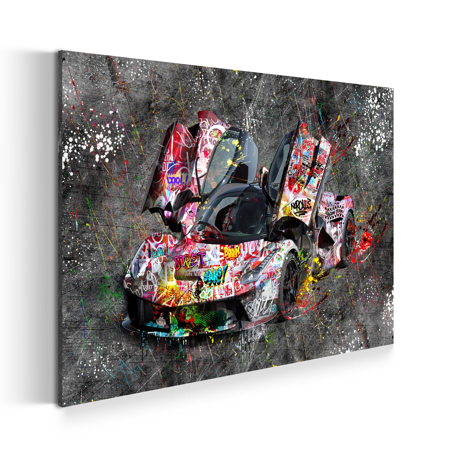 Ferrari Graffiti Street Art Wandbild Kunstwerk