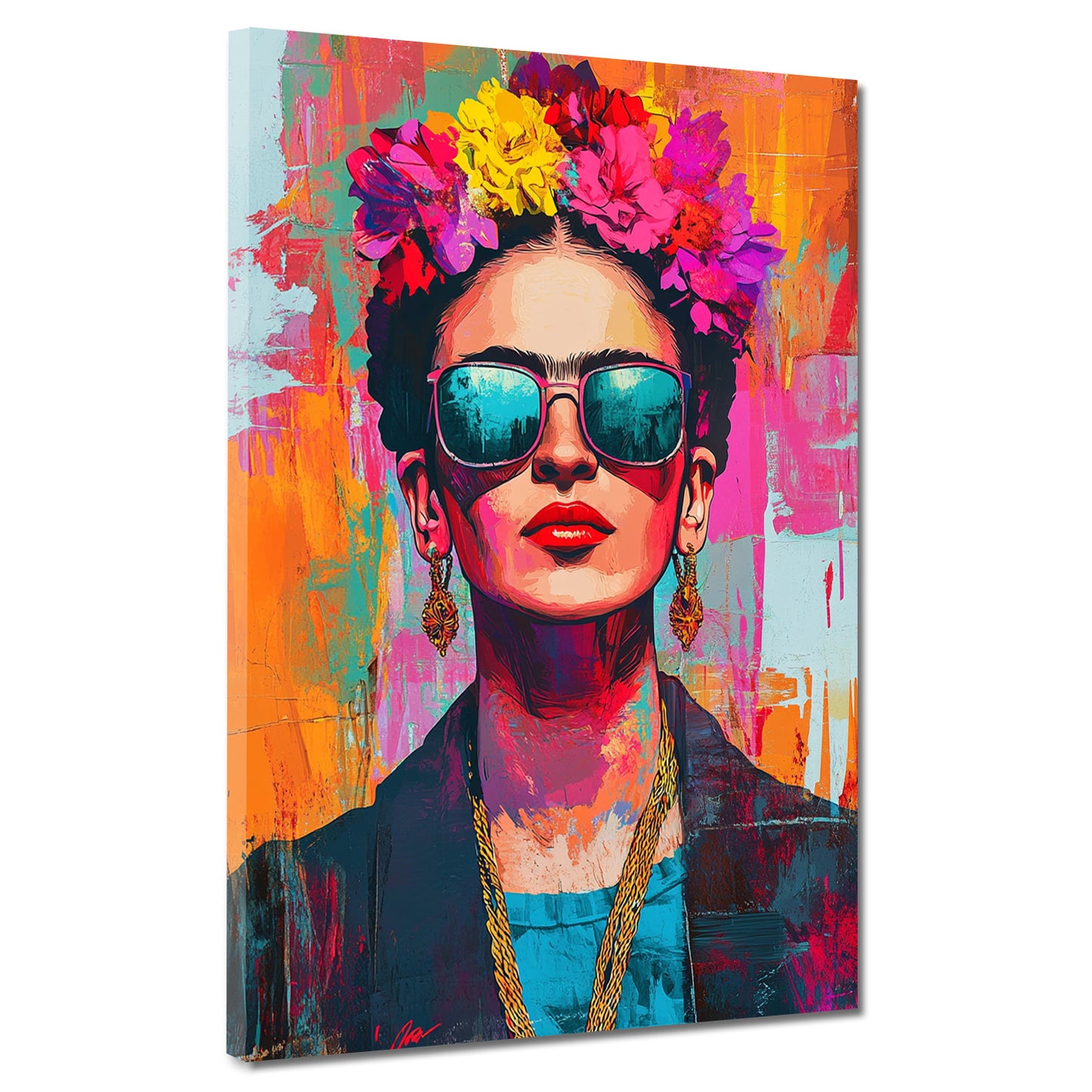 Pop Art Frida Stil farbenfroh und modern Wandbild Kunstwerk