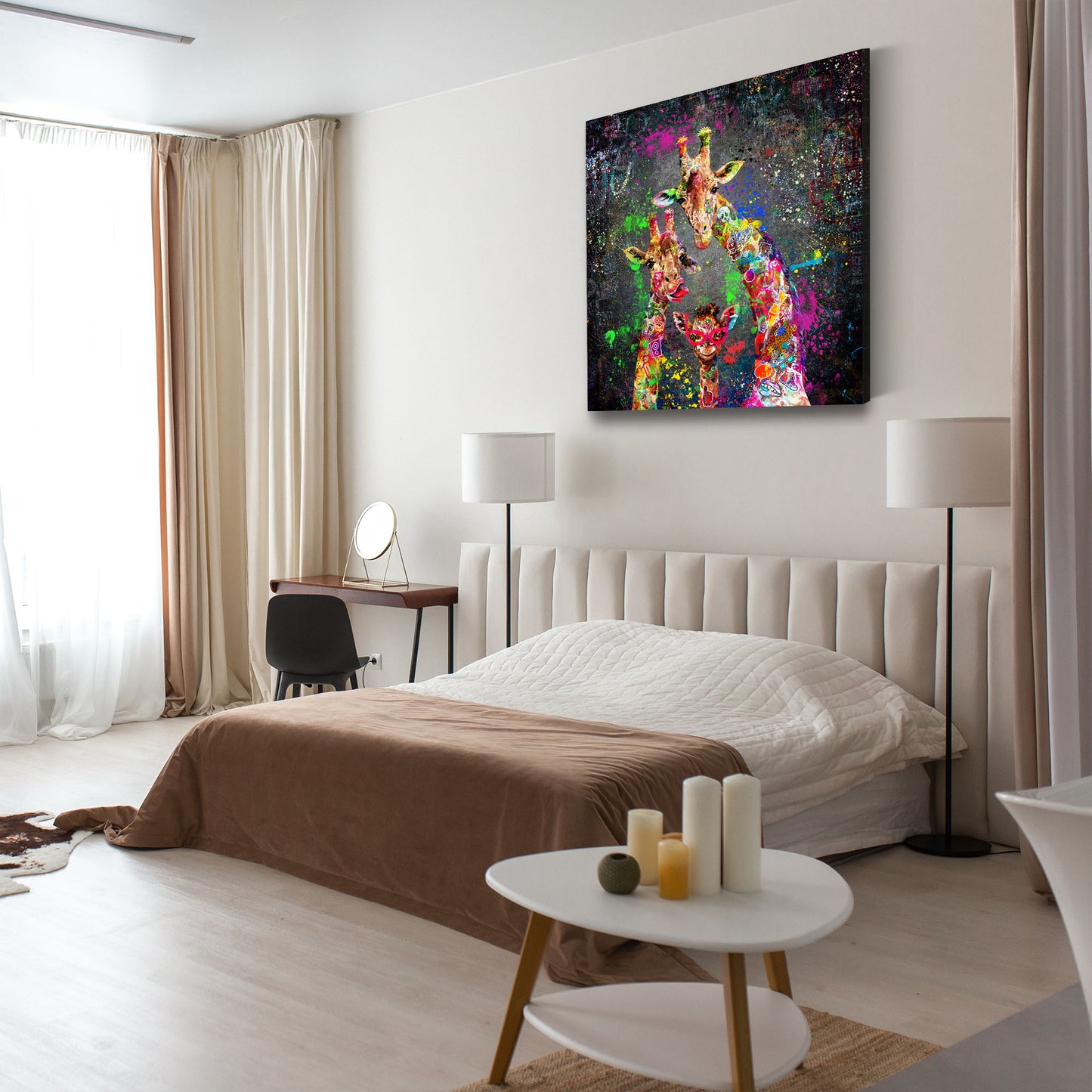 Giraffen Graffiti Street Art Style Wandbild Kunstwerk