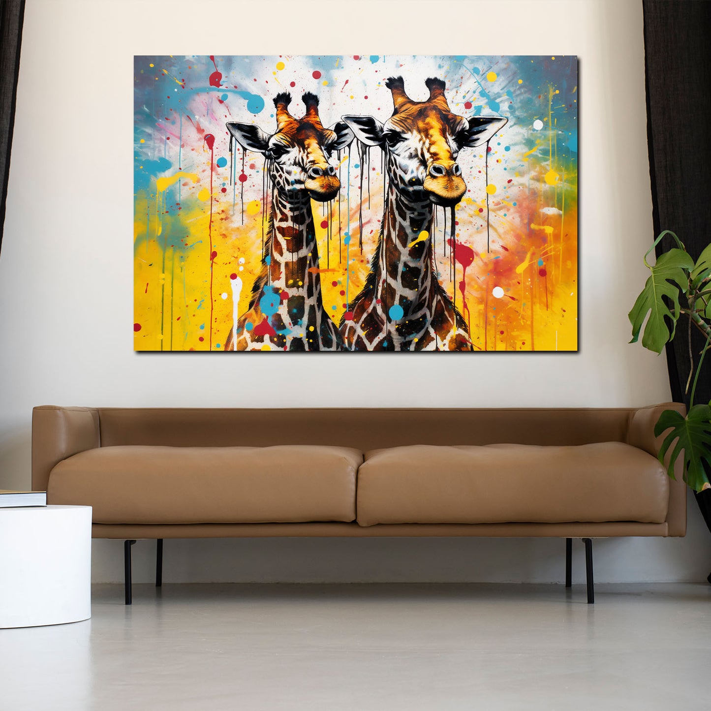 Giraffen abstrakt Pop Art Style Wandbild Kunstwerk