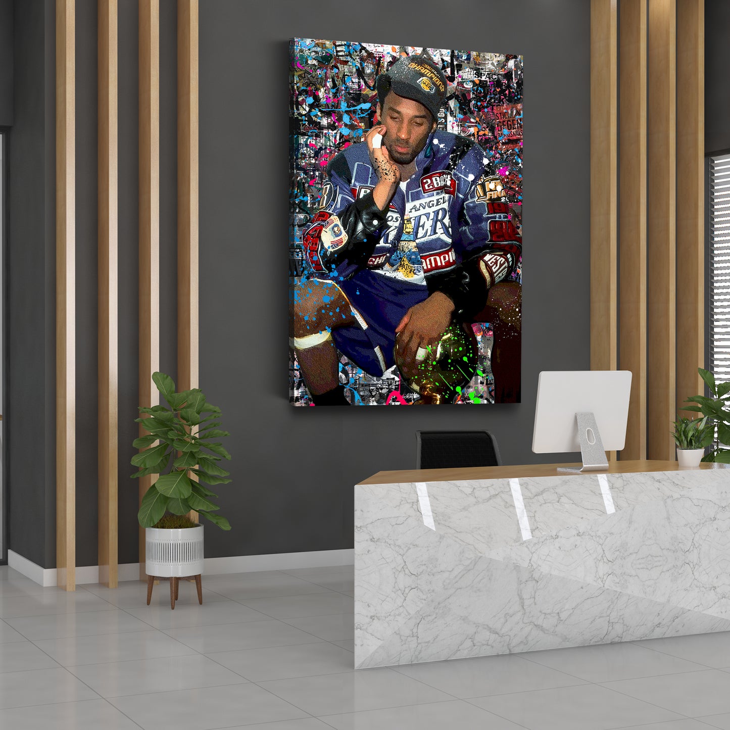 Wandbild Kunstwerk Besketball Kobe Pop Art Graffiti Style