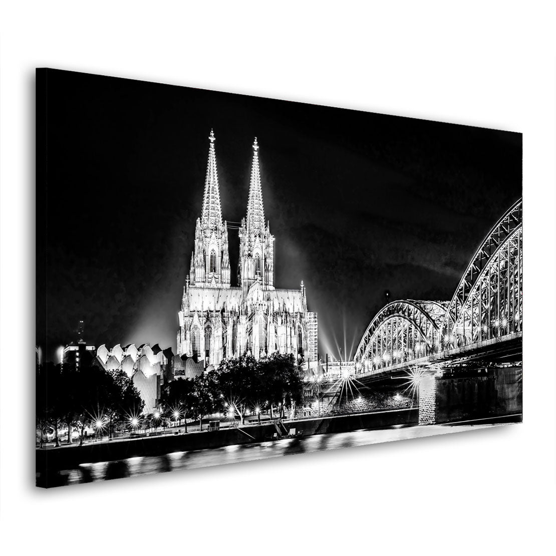 Köln Skyline Kölner Dom schwarz weiss Wandbild Kunstwerk