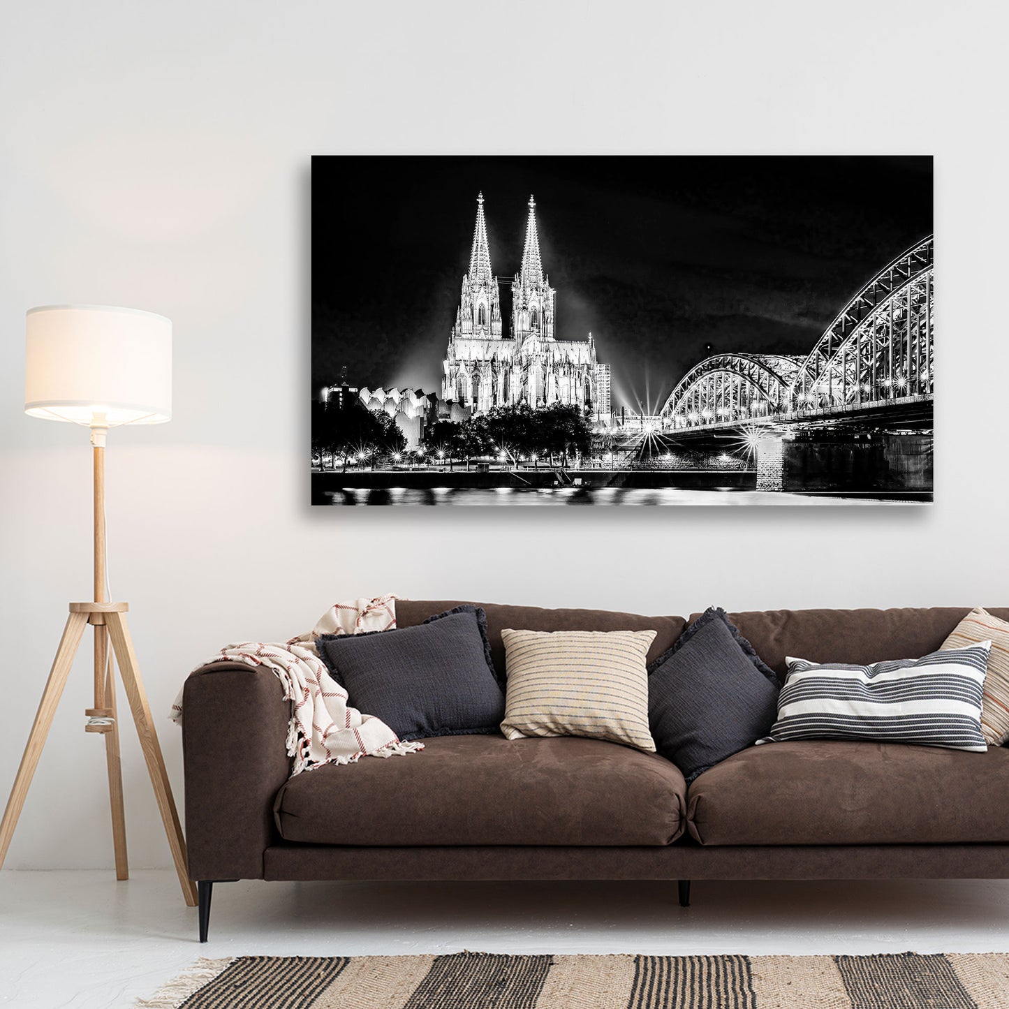 Köln Skyline Kölner Dom schwarz weiss Wandbild Kunstwerk