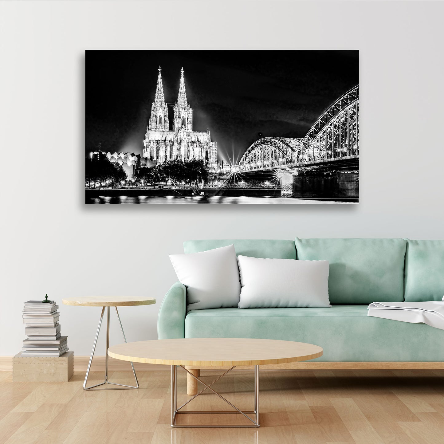 Köln Skyline Kölner Dom schwarz weiss Wandbild Kunstwerk