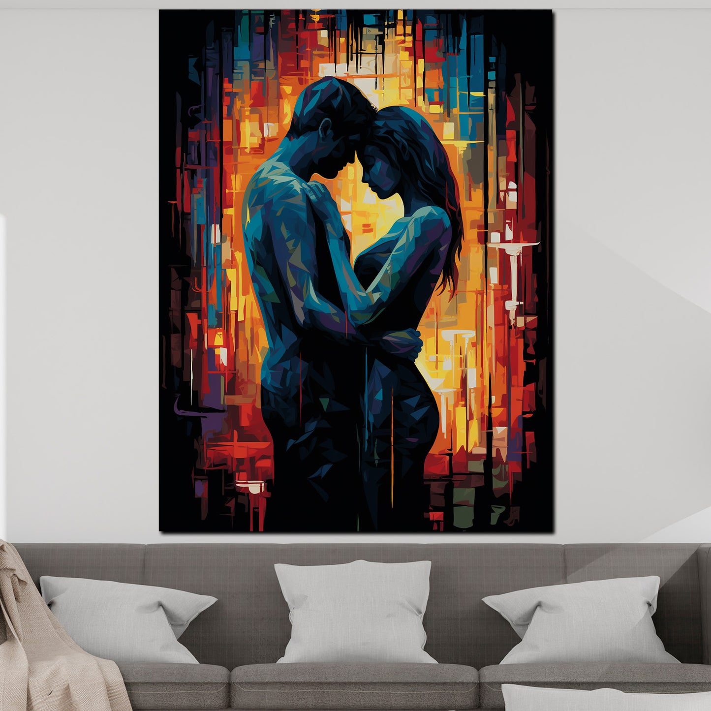 Wandbild Kunstwerk Liebespaar Nähe Emotion