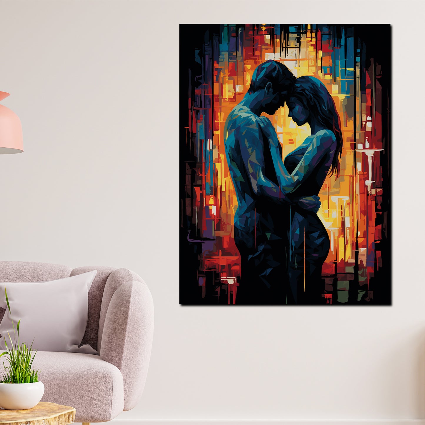 Wandbild Kunstwerk Liebespaar Nähe Emotion