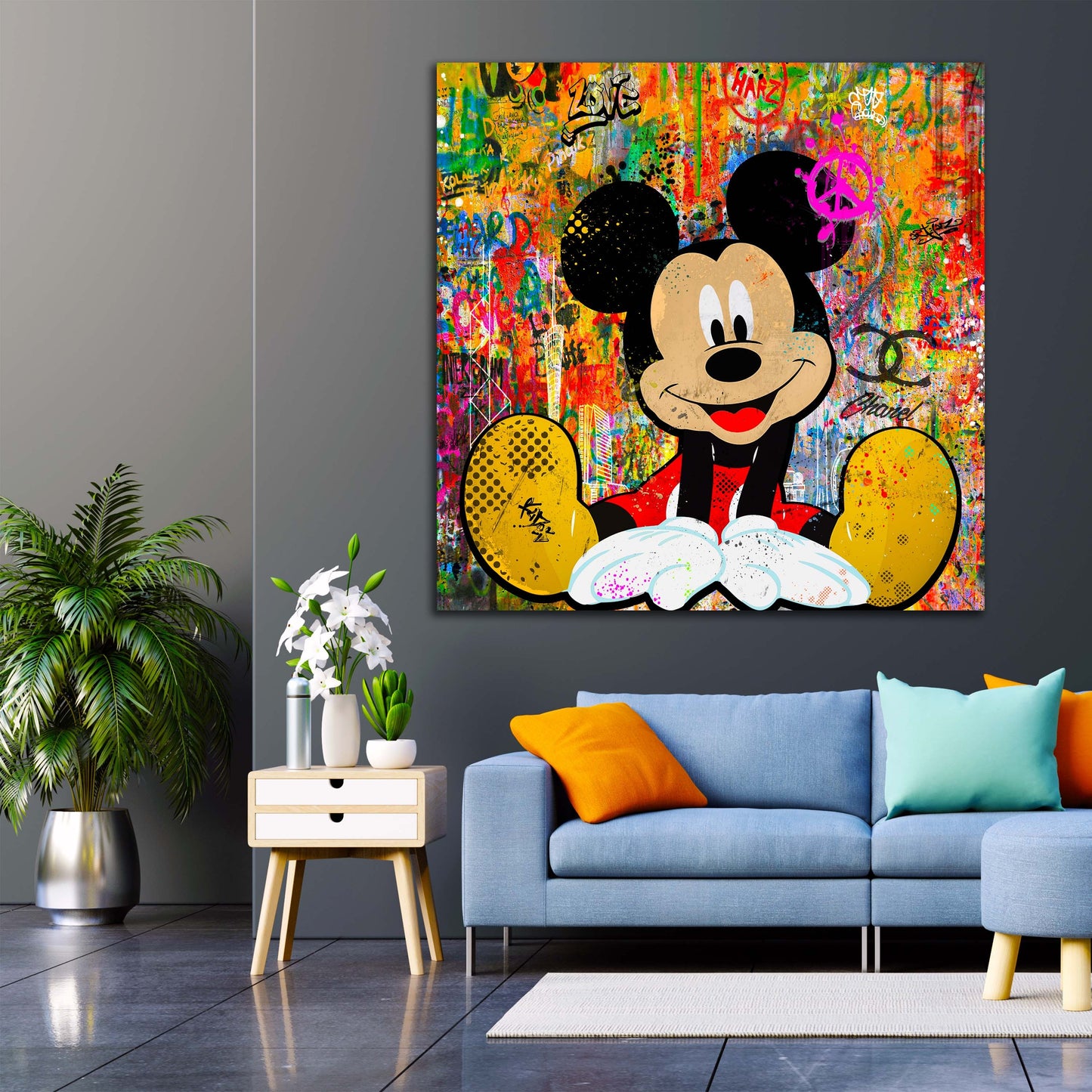 Pop Art Maus Style, Comic Wandbild Kunstwerk