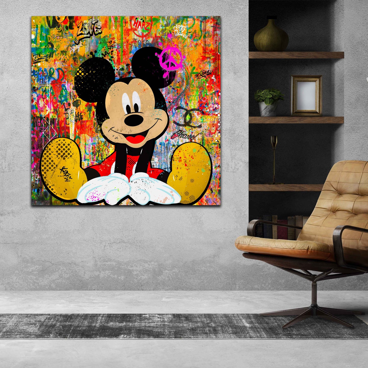 Pop Art Maus Style, Comic Wandbild Kunstwerk