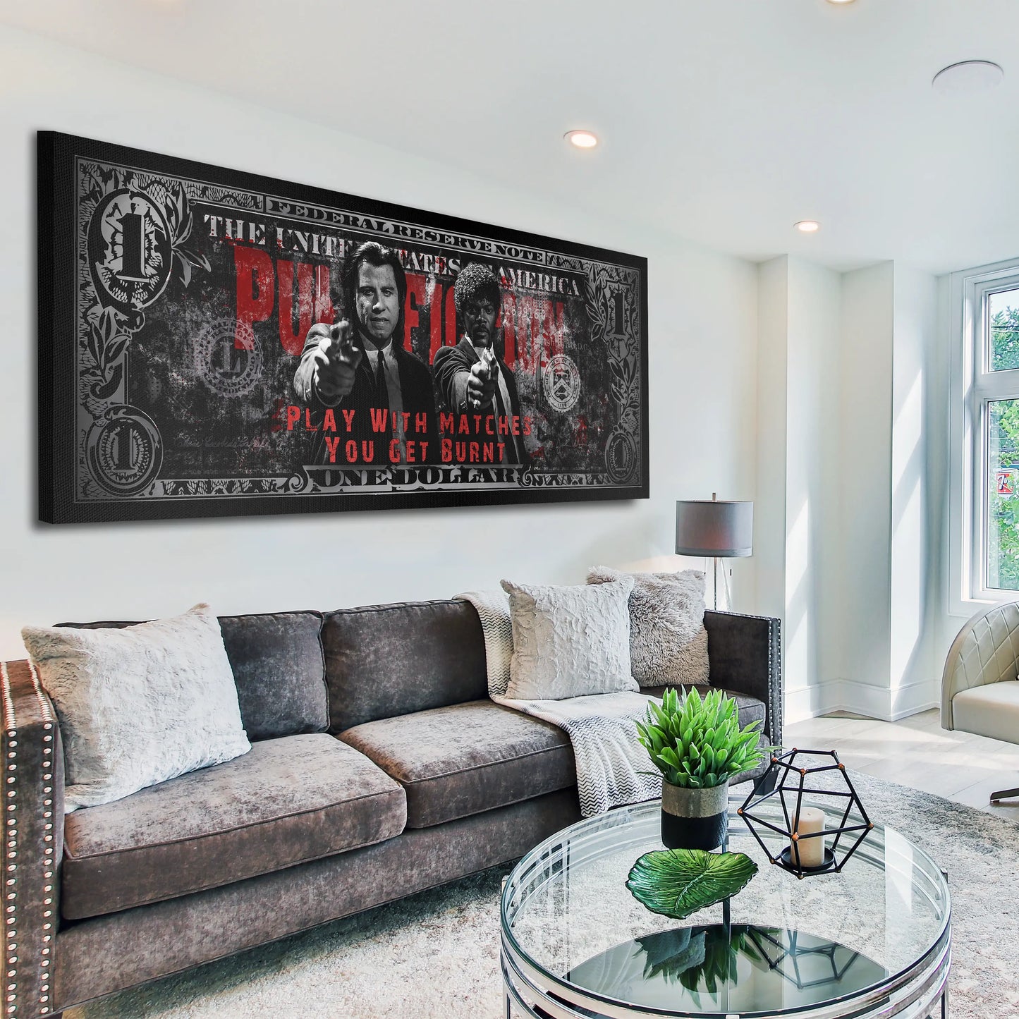 Motivation Dollar Zitat, Pulp Fiction Wandbild Kunstwerk