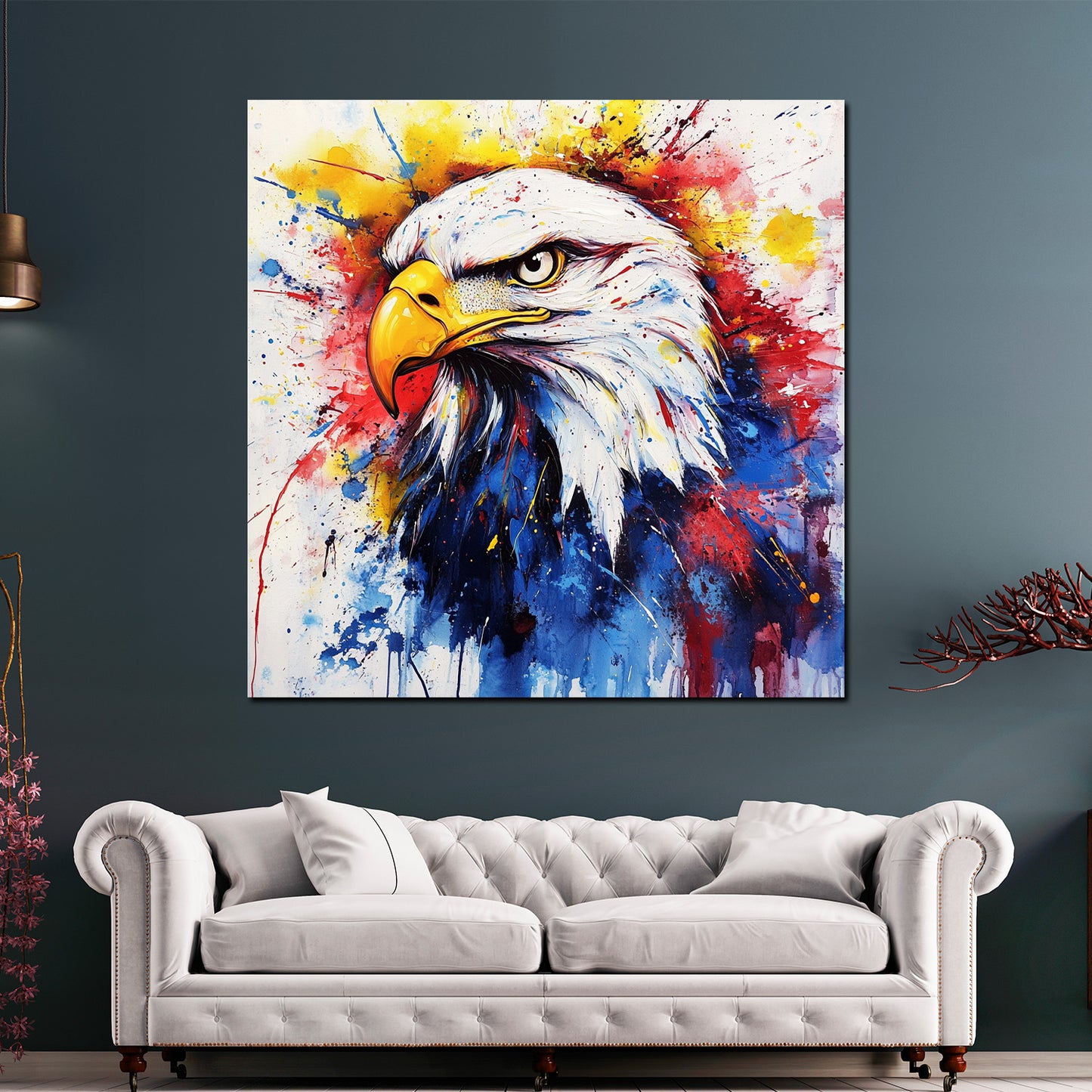 Wandbild Kunstwerk Pop Art Adler farbenprächtig dynamisch modern