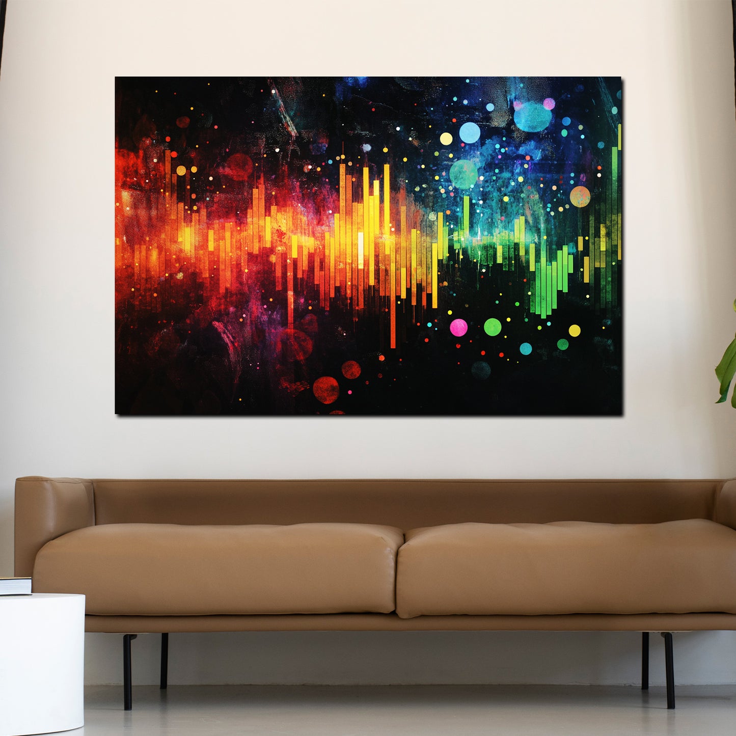 Wandbild Kunstwerk Pop Art Börsenlinien Finanzmarkt bunt