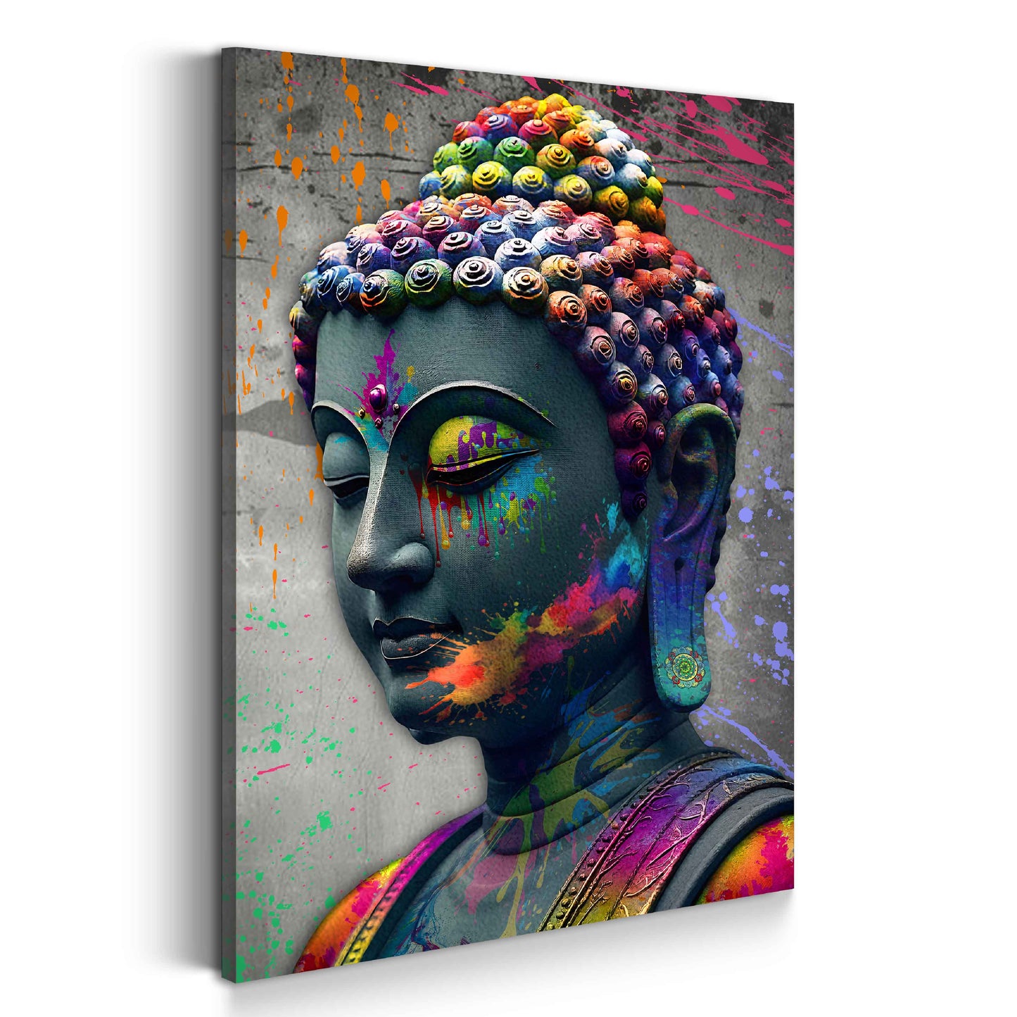 Wandbild Kunstwerk Pop Art Buddha stille Kraft Lebensfreude farbenfroh