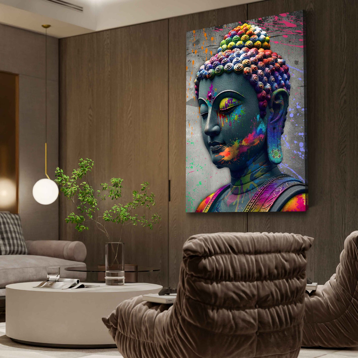 Wandbild Kunstwerk Pop Art Buddha stille Kraft Lebensfreude farbenfroh