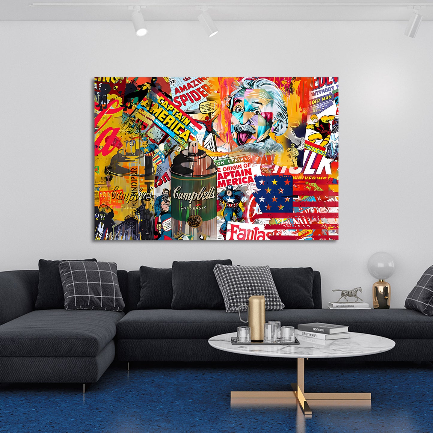 Pop Art Comic USA Graffiti und Helden Wandbild Kunstwerk