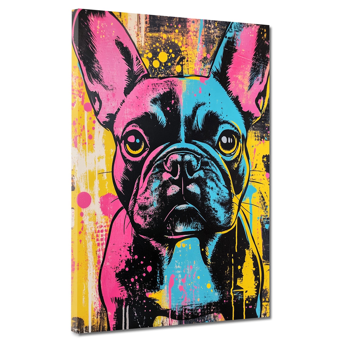 Pop Art Hund Coolness Farbakzent Wandbild Kunstwerk