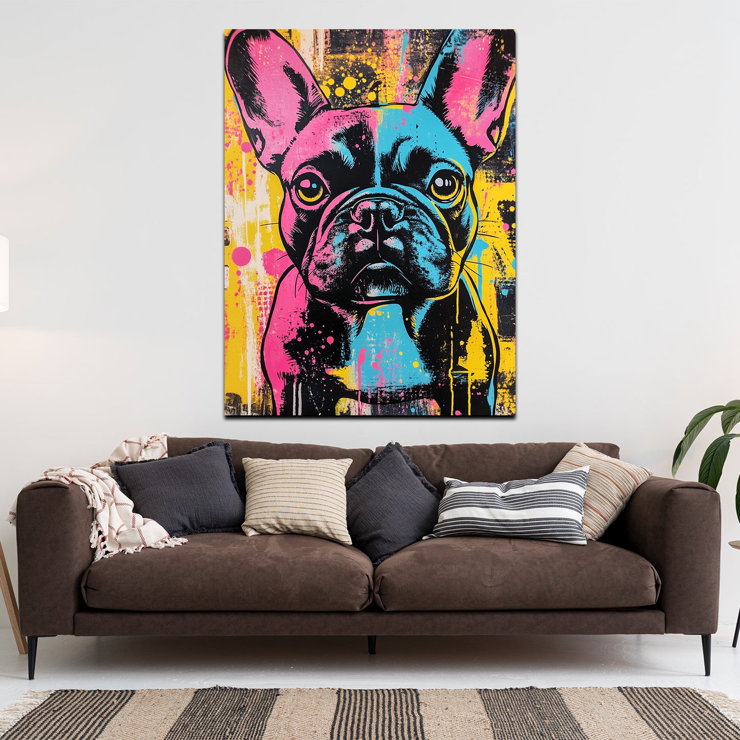Pop Art Hund Coolness Farbakzent Wandbild Kunstwerk