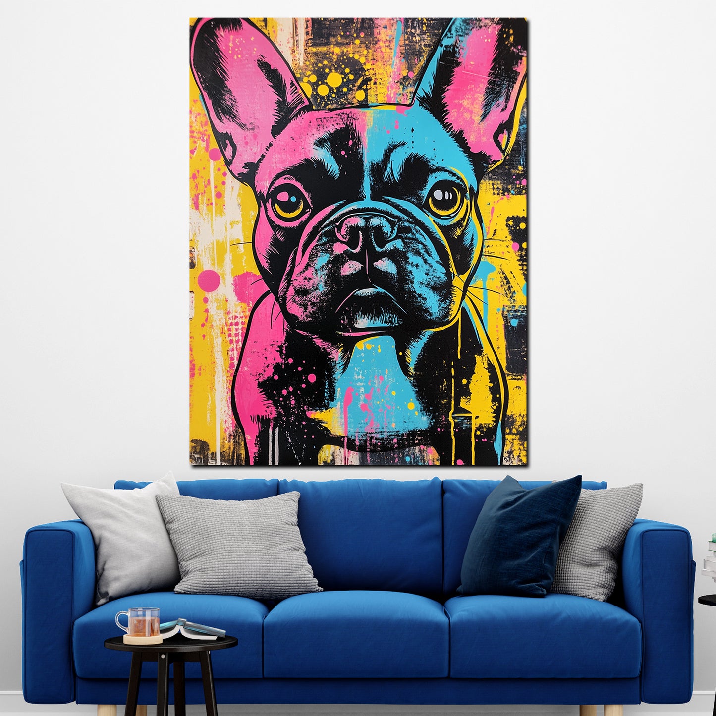 Pop Art Hund Coolness Farbakzent Wandbild Kunstwerk