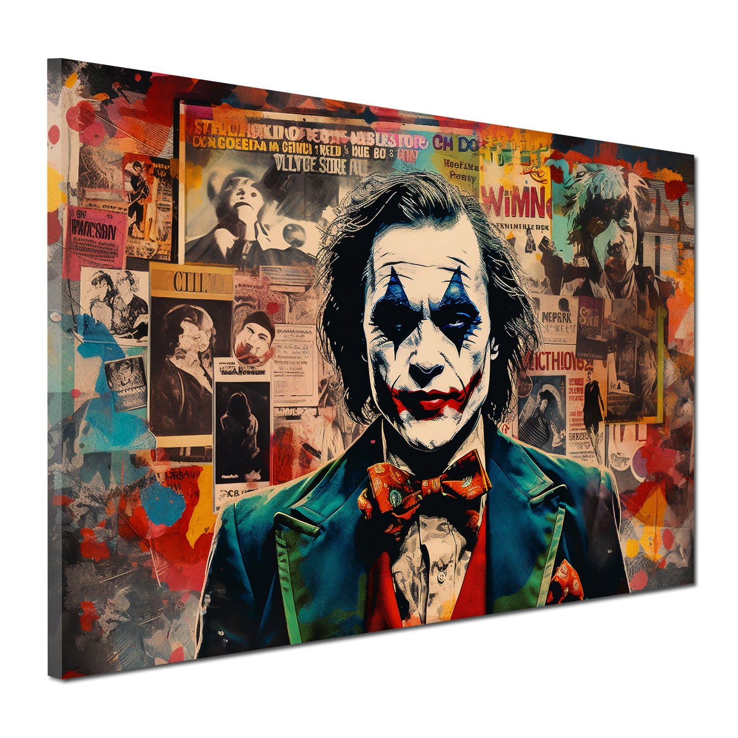 Pop Art Joker Newspaper Style Wandbild Kunstwerk