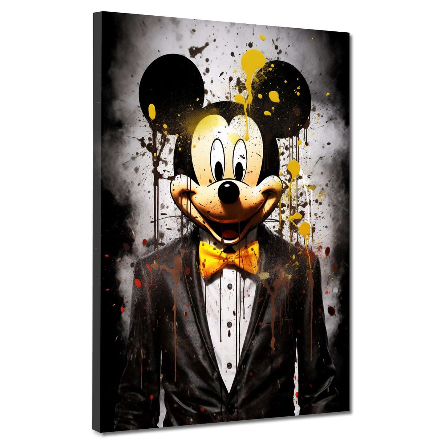 Wandbild Kunstwerk Pop Art Maus im Anzug Comic