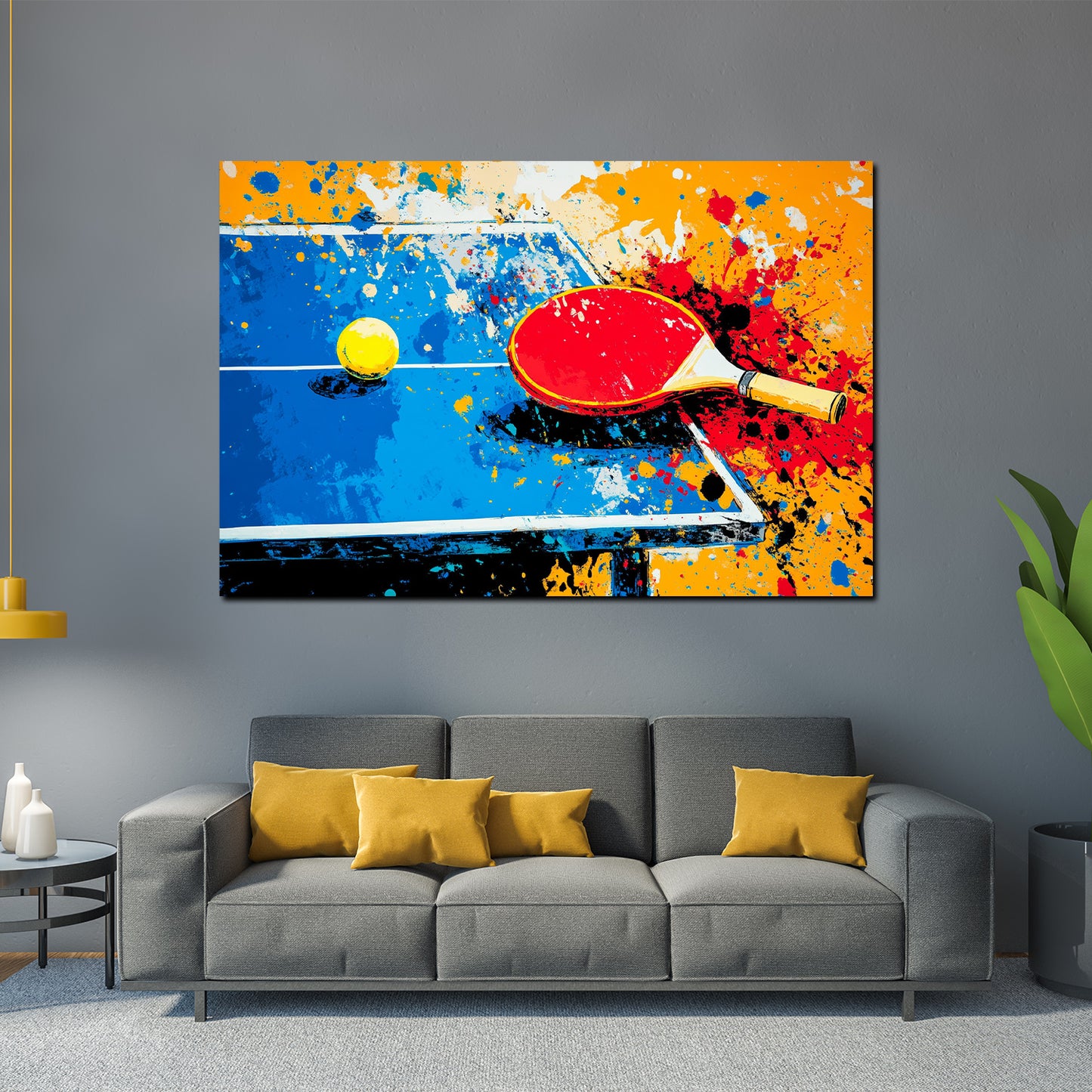 Wandbild Kunstwerk Pop Art Pingpongschläger