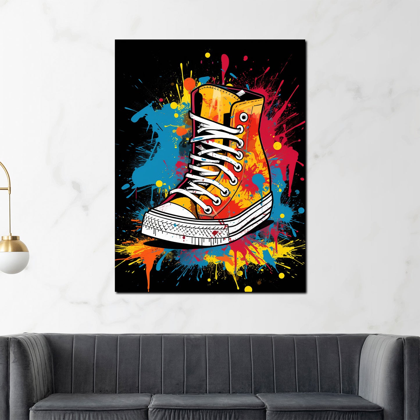Wandbild Kunstwerk Pop Art Schuhe Colour Splash