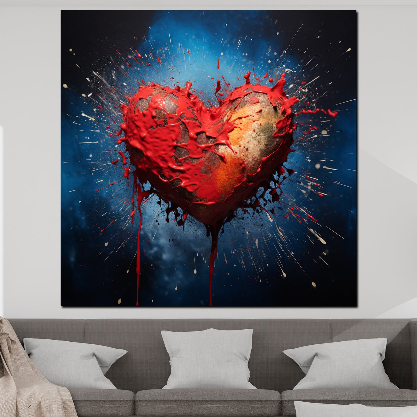Wandbild Kunstwerk Pop Art rotes Herz Ausdruck Gefühl intensiv