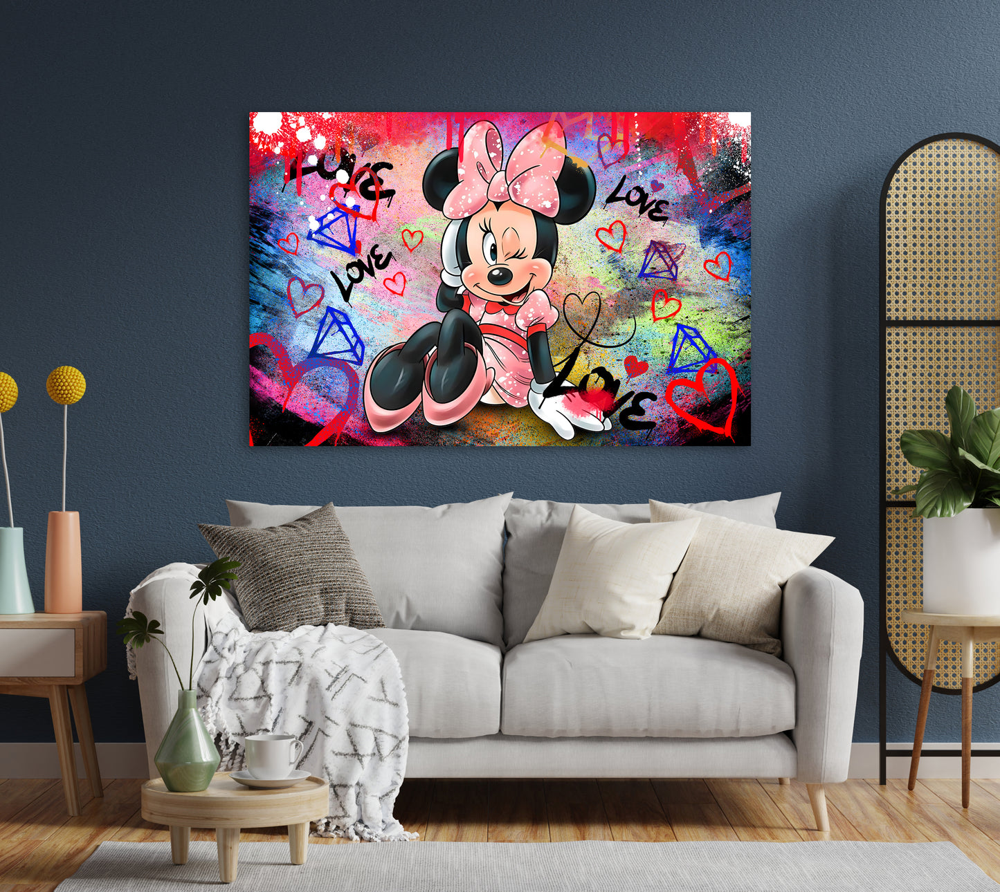 Minnie Pop Street Art Beautiful Maus Wandbild
