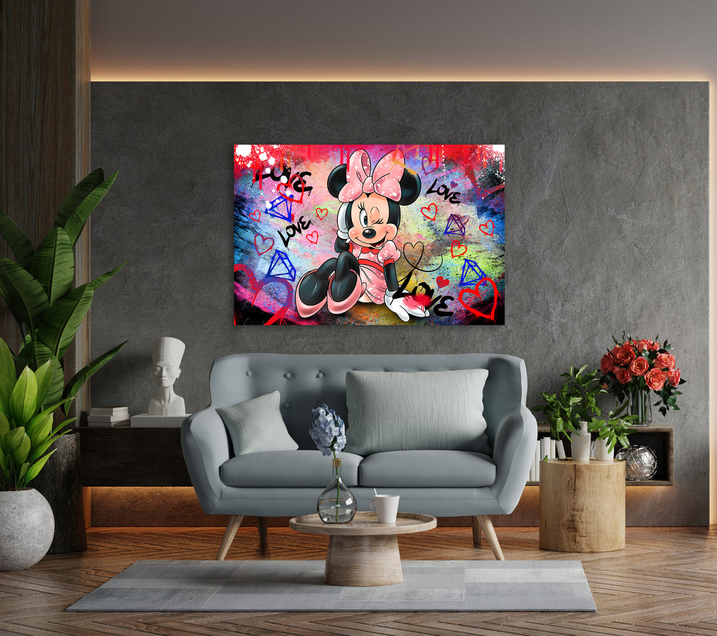 Minnie Pop Street Art Beautiful Maus Wandbild