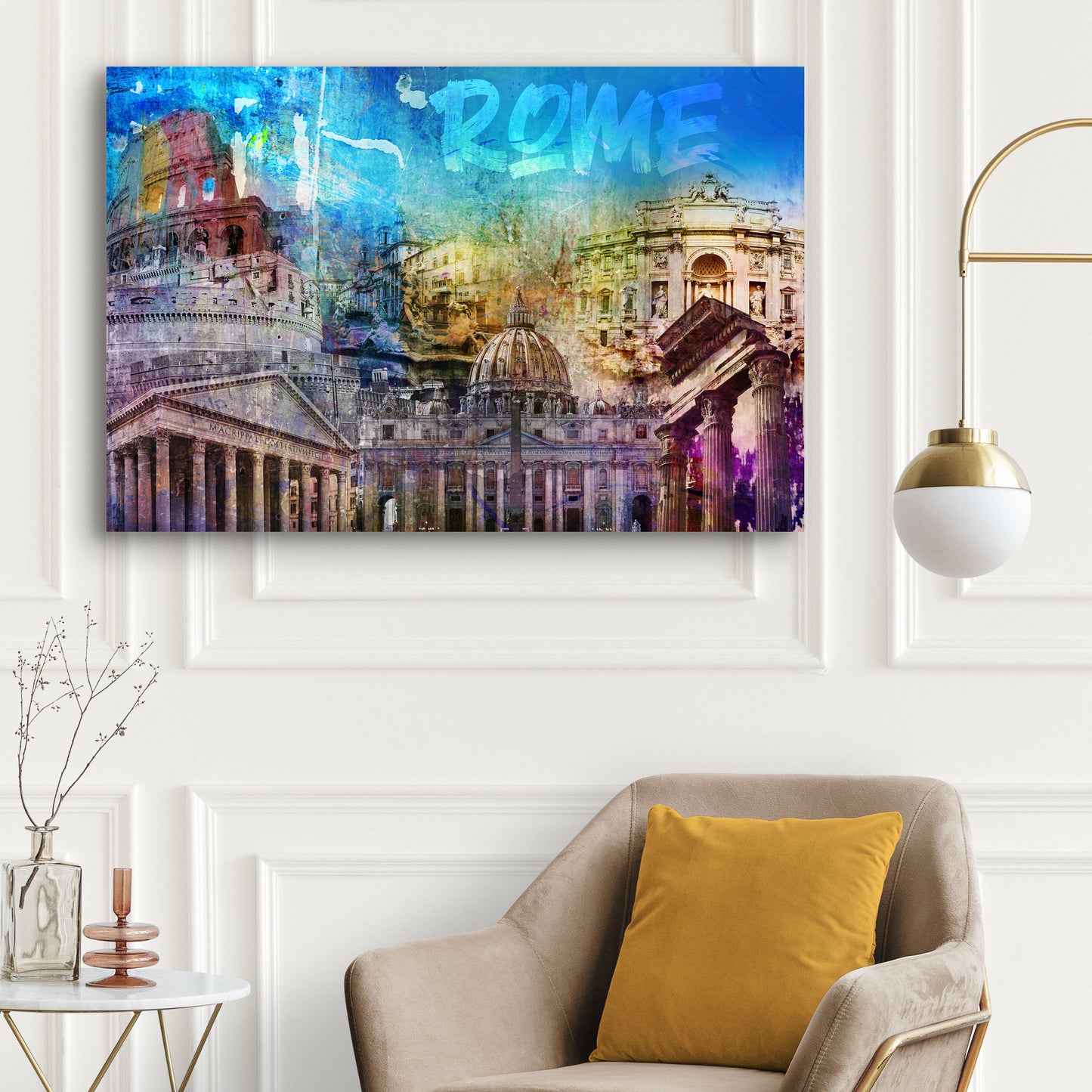 Italien Rom Pop Art Wahrzeichen Wandbild Kunstwerk