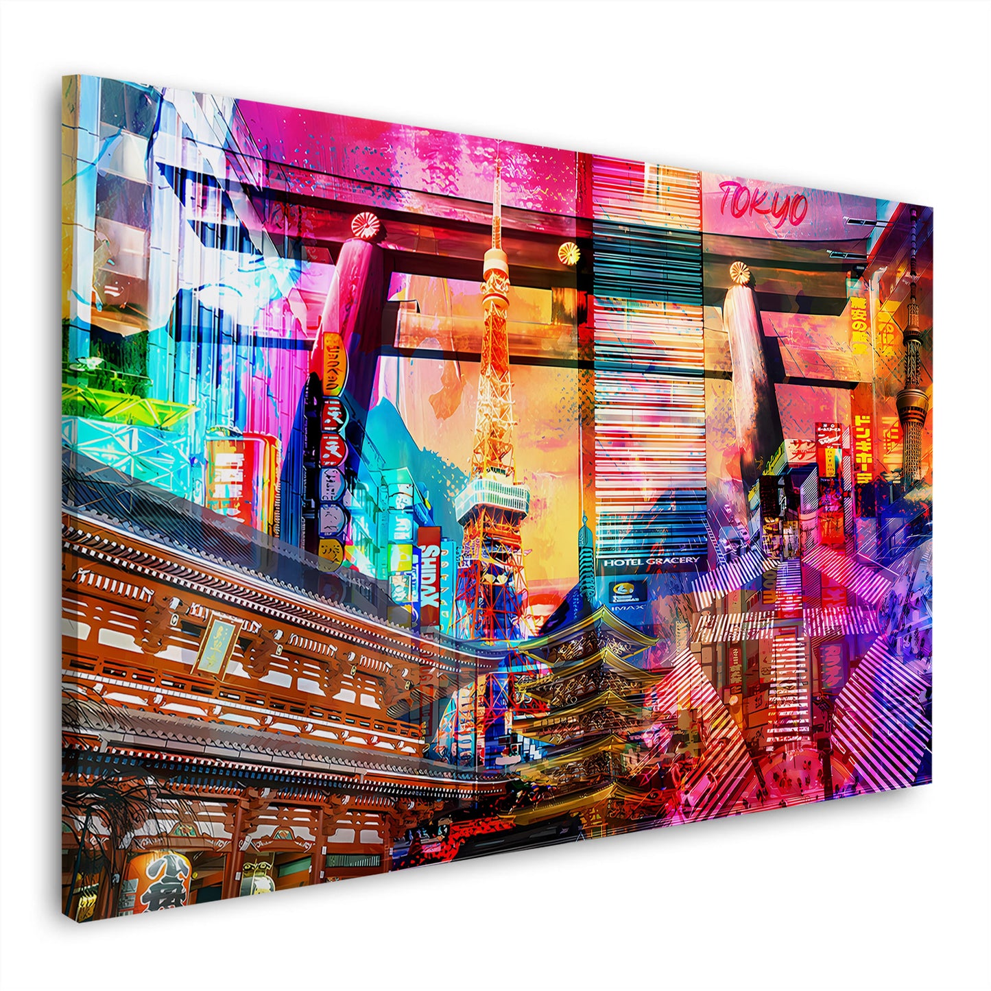 Wandbild Kunstwerk Stadtleben Tokyo Japan