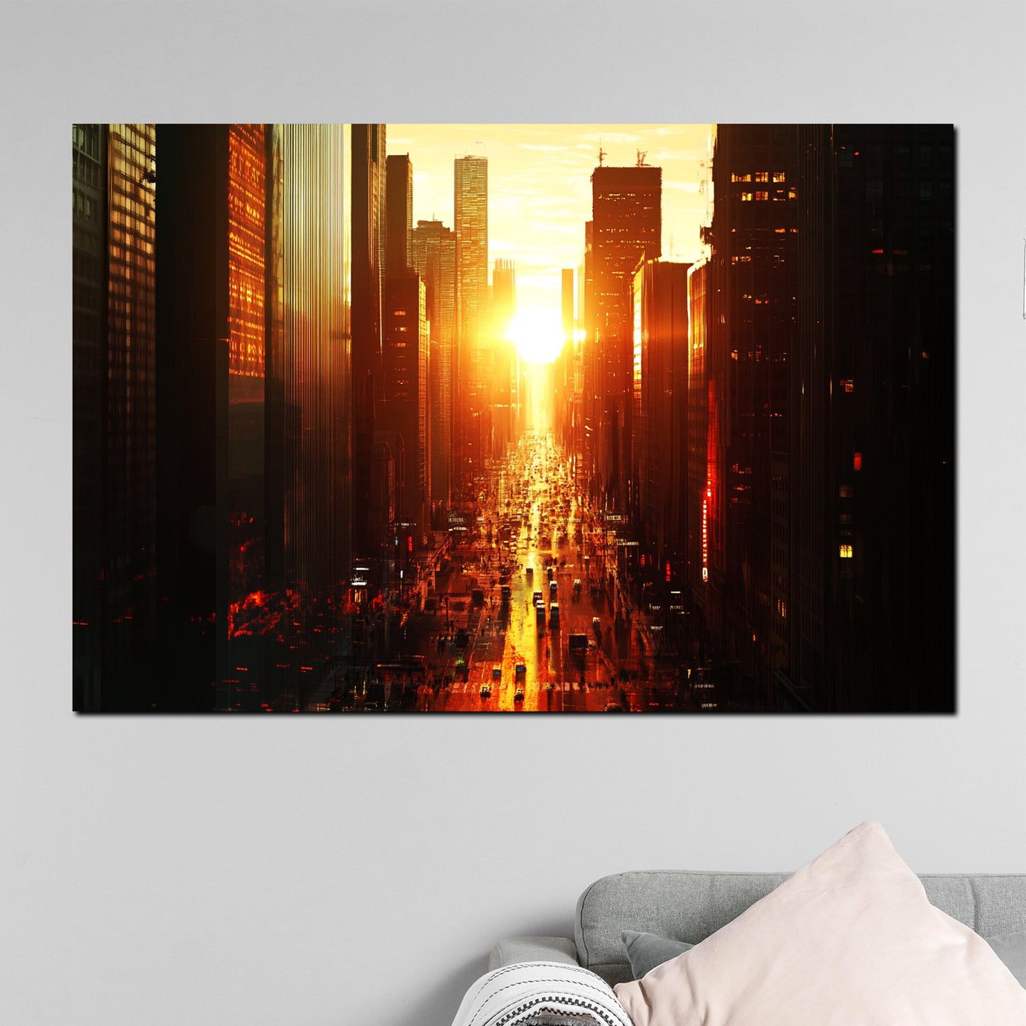 Wandbild Kunstwerk Städte New York Sonnenuntergang Architektur modern