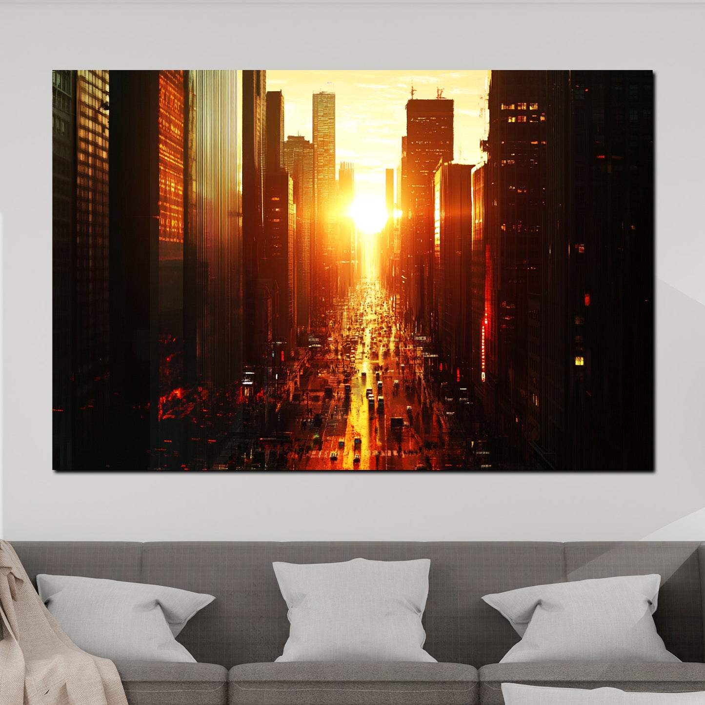 Wandbild Kunstwerk Städte New York Sonnenuntergang Architektur modern