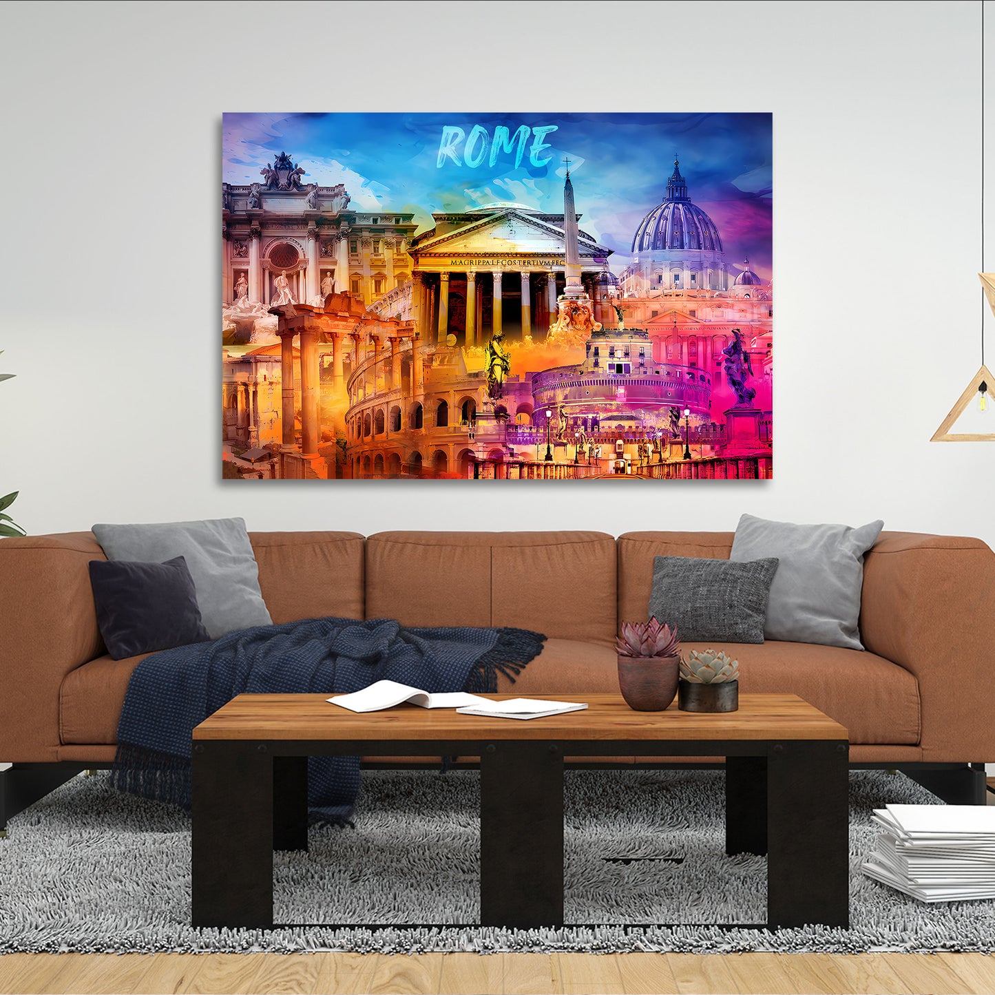 Wandbild Kunstwerk Städte Rom Antike Kulisse Baukunst bunt gestaltet