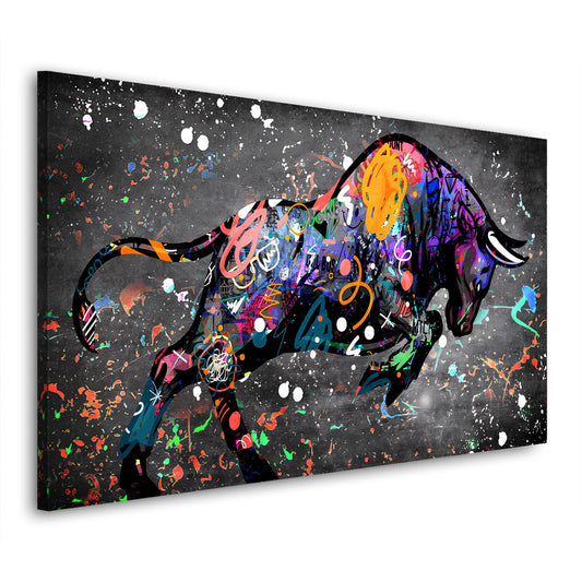 Street Art Stier Wandbild Kunstwerk
