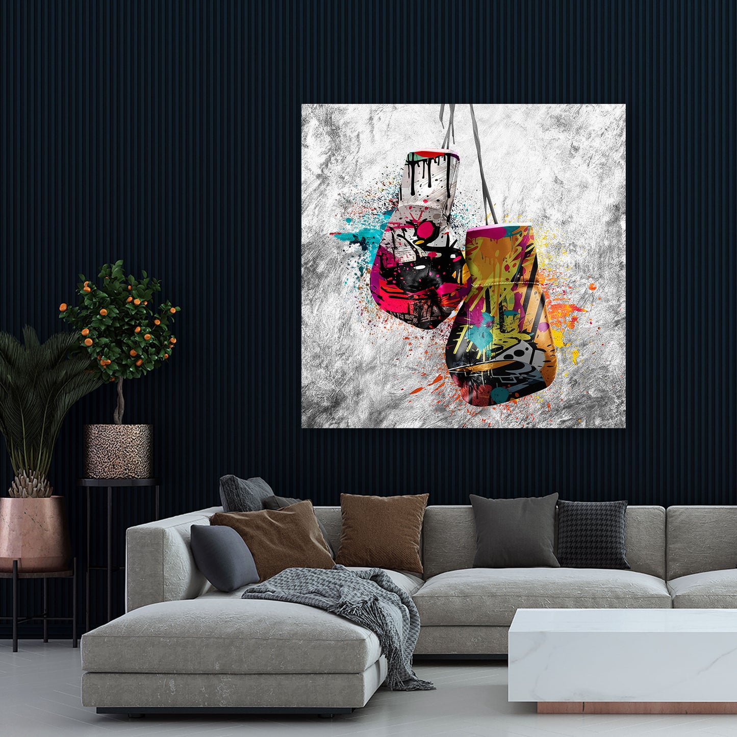 Street Art Boxhandschuhe Wandbild Kunstwerk