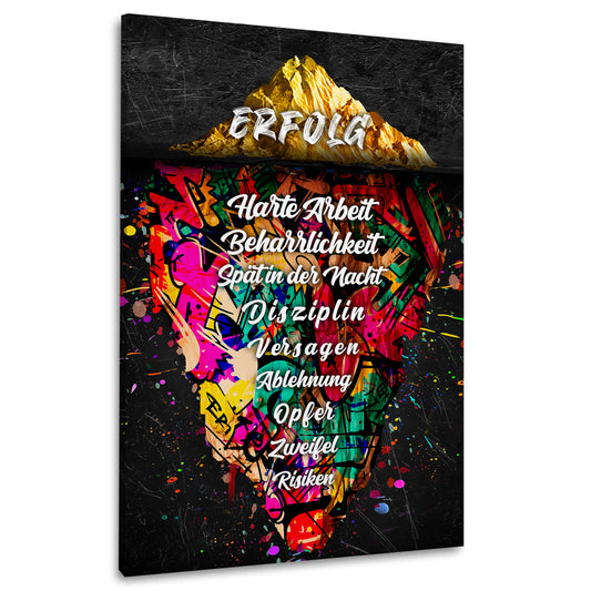 Street Art Eisberg Erfolg Harte Arbeit Wandbild Kunstwerk