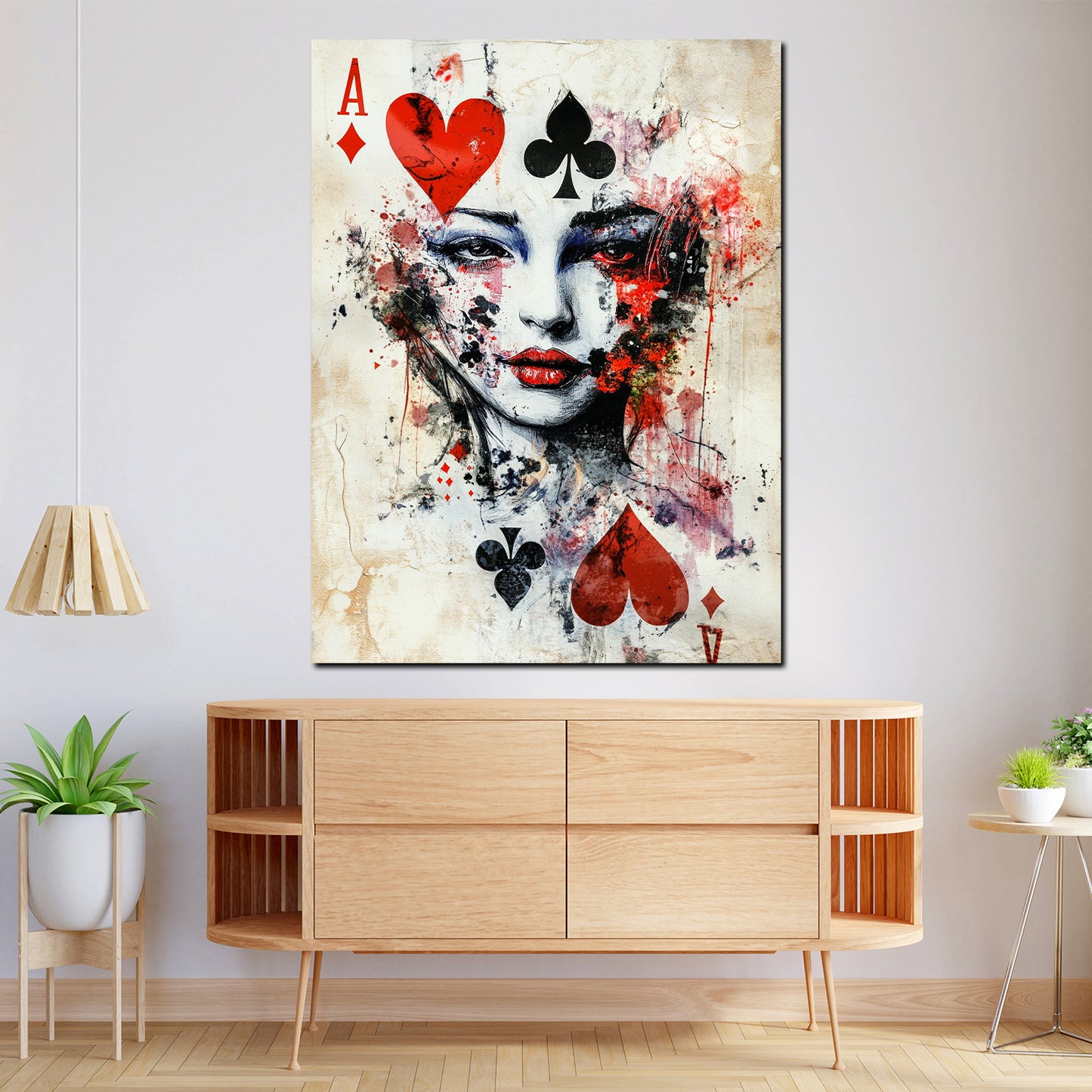 Wandbild Kunstwerk Poker Karte Frau Kartenmotive Farbe Ausdruck modern