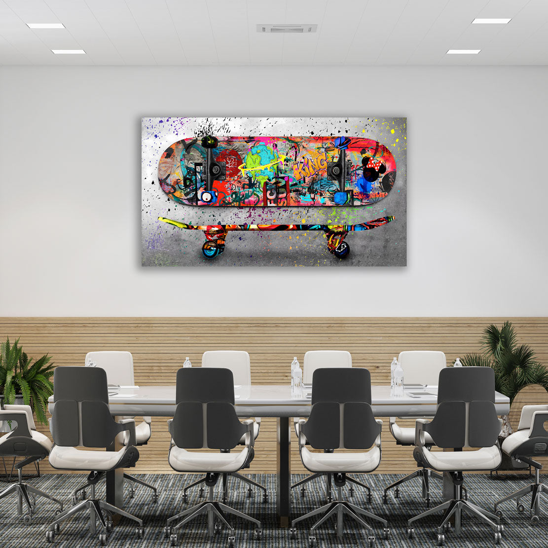 Street Art Skateboard Wandbild Kunstwerk