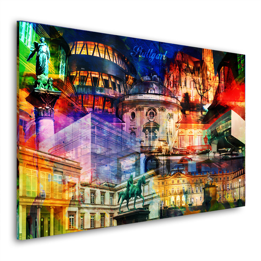 Stuttgart Pop Art Wahrzeichen Deutschland Wandbild Kunstwerk