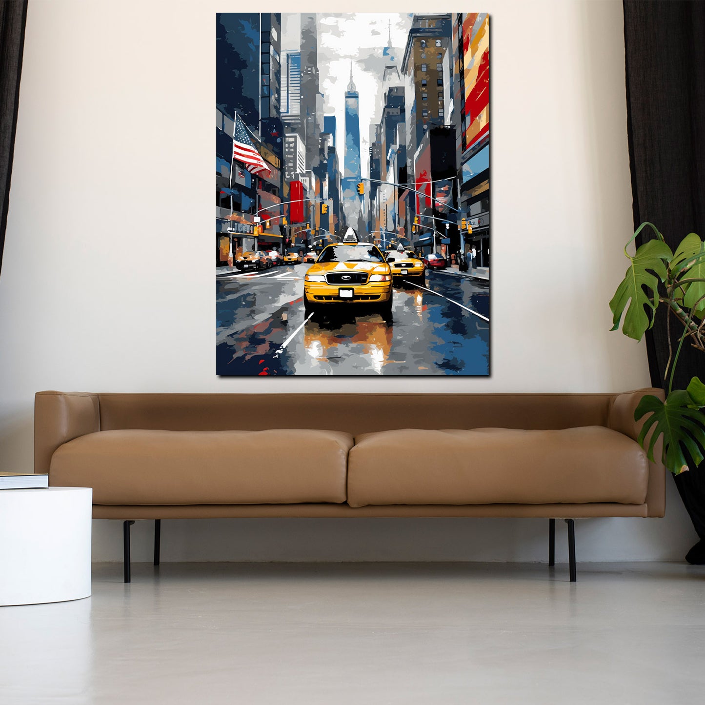 USA Taxi in New York City Stadt Wandbild Kunstwerk