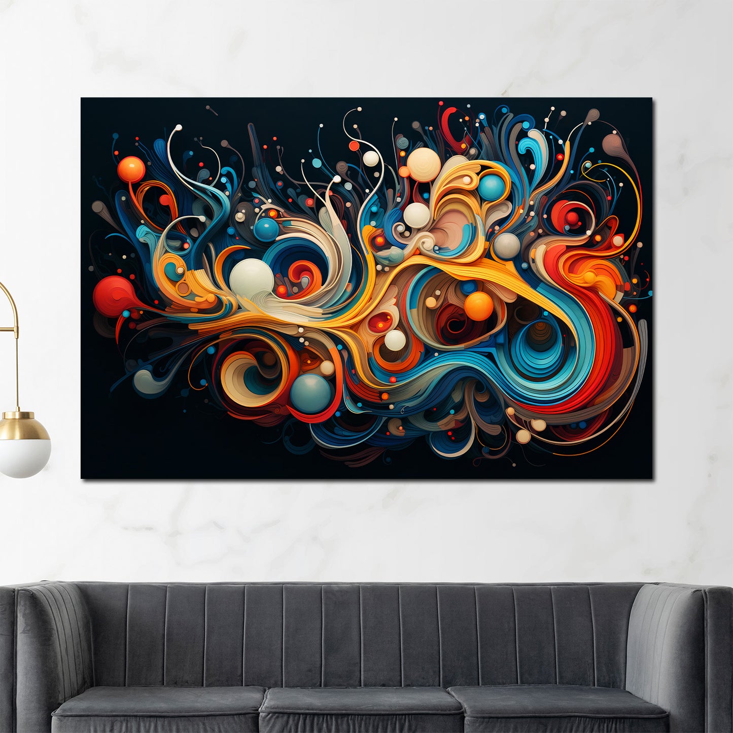 Abstrakt Black Colour Wandbild Kunstwerk