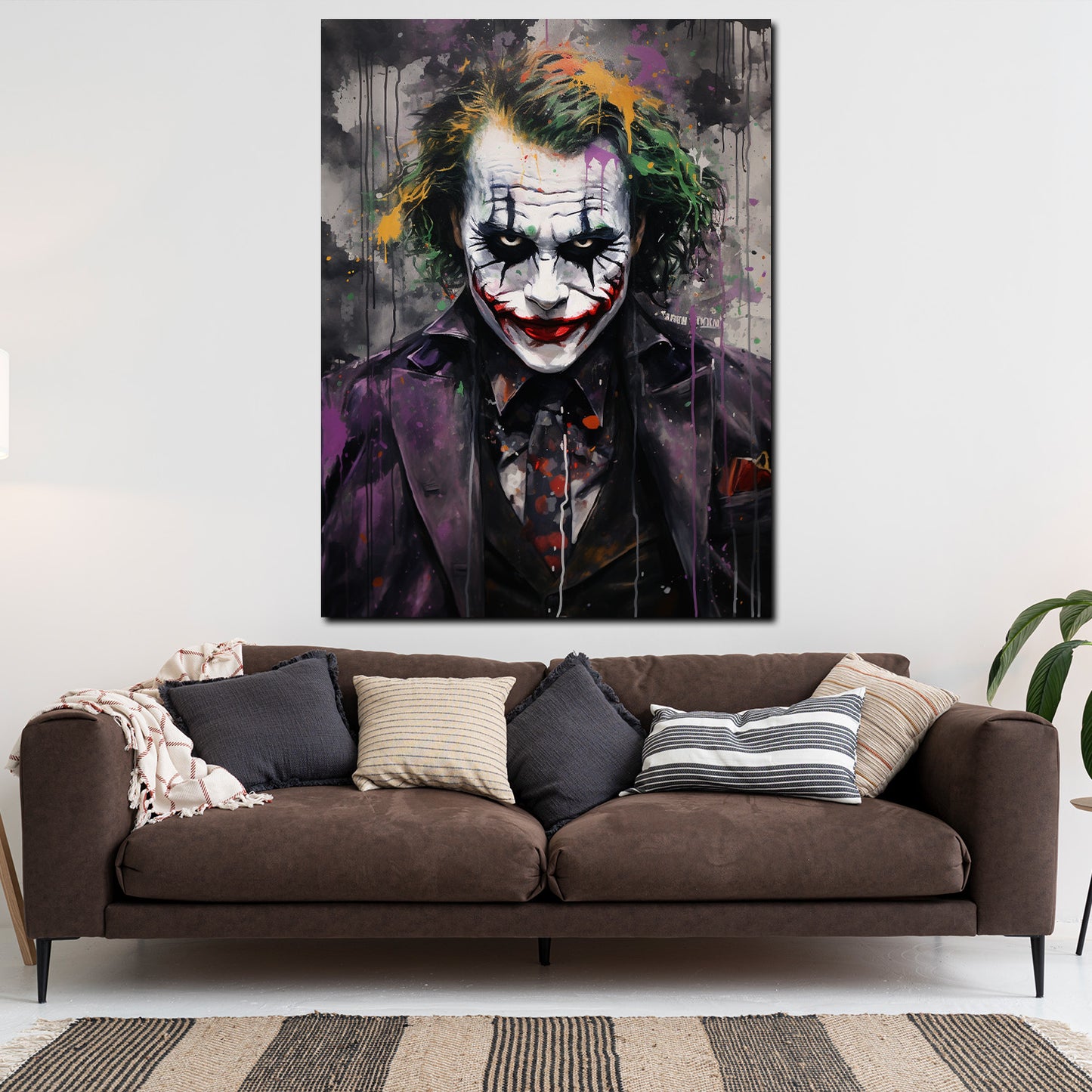 Joker frontal Colour Style abstrakt Wandbild Kunstwerk