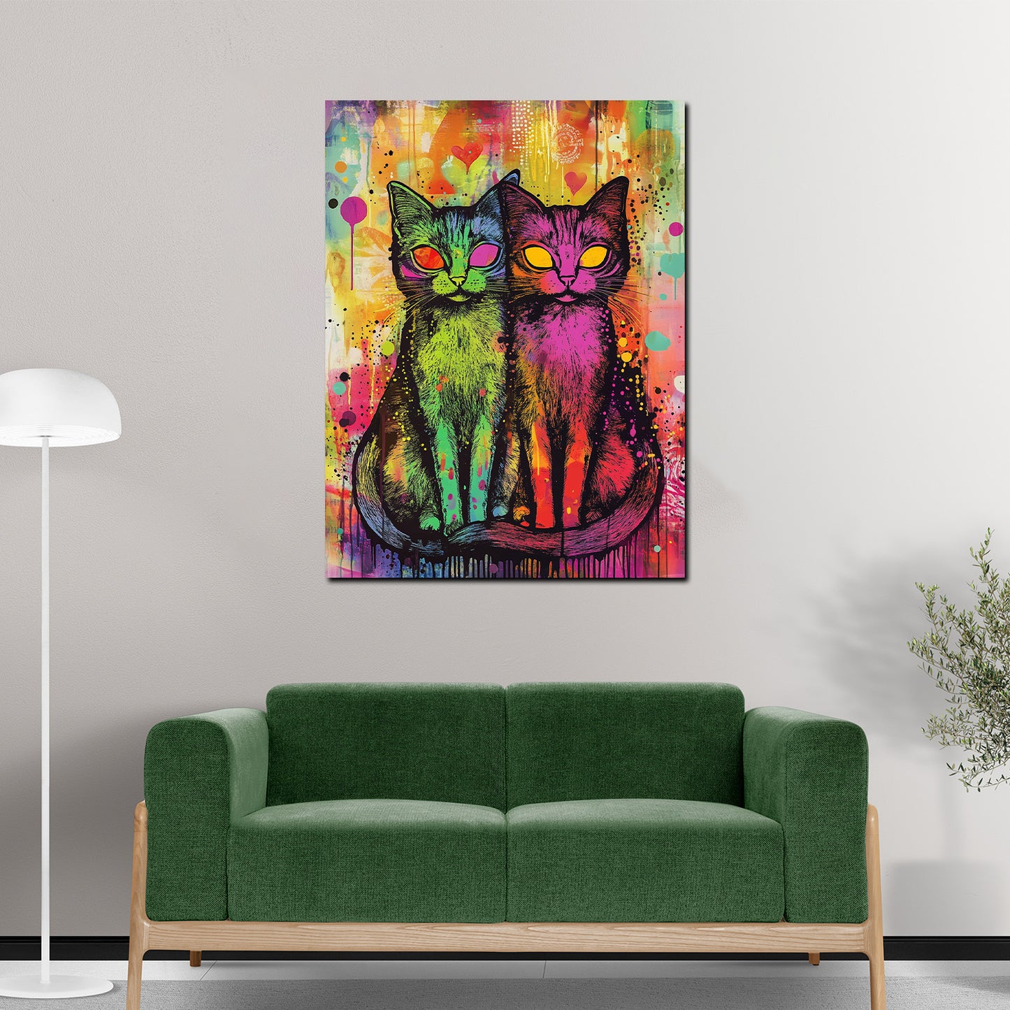 Bunte Katzen Pop Art abstrakt Wandbild Kunstwerk