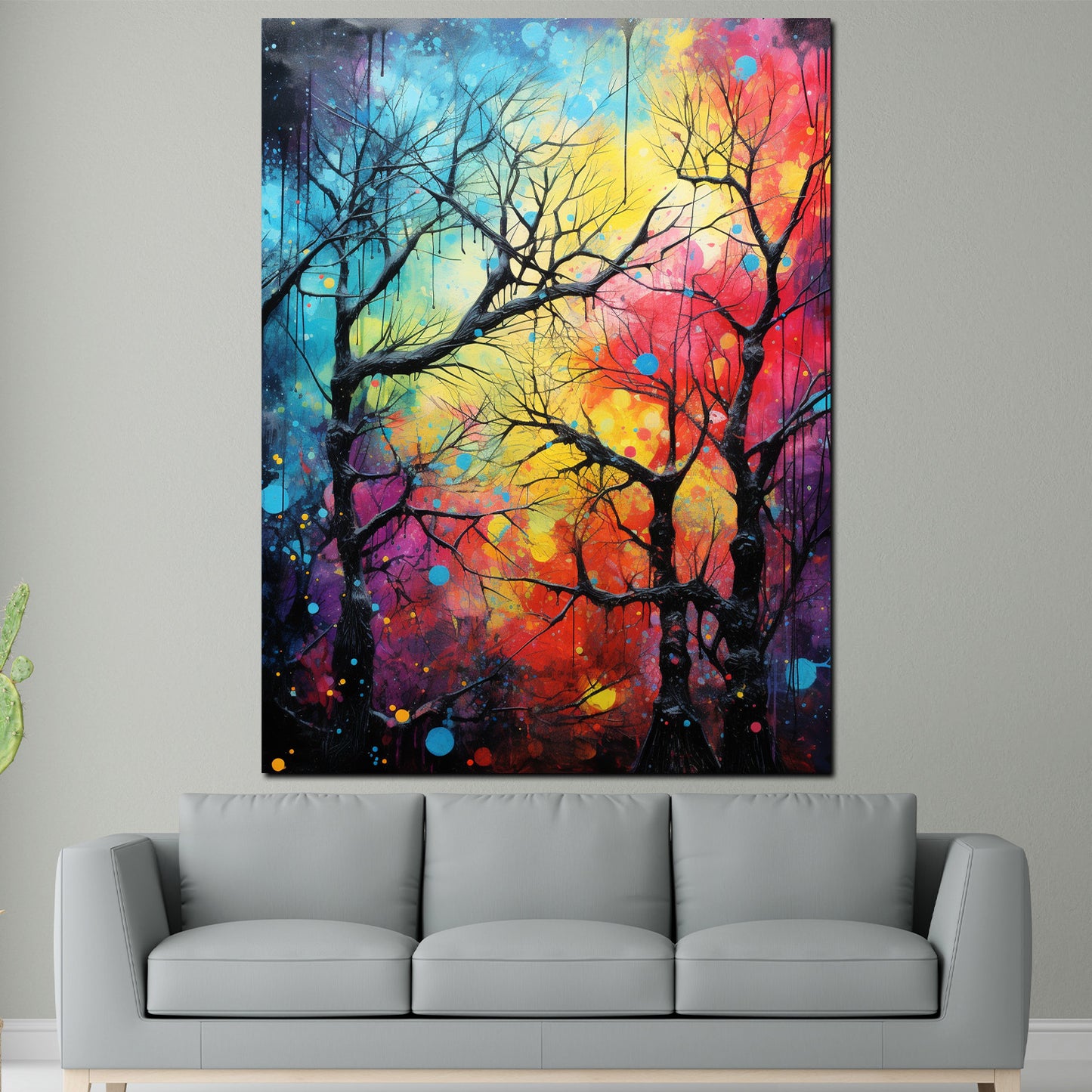 Modern Baum im Winter abstrakt Wandbild Kunstwerk